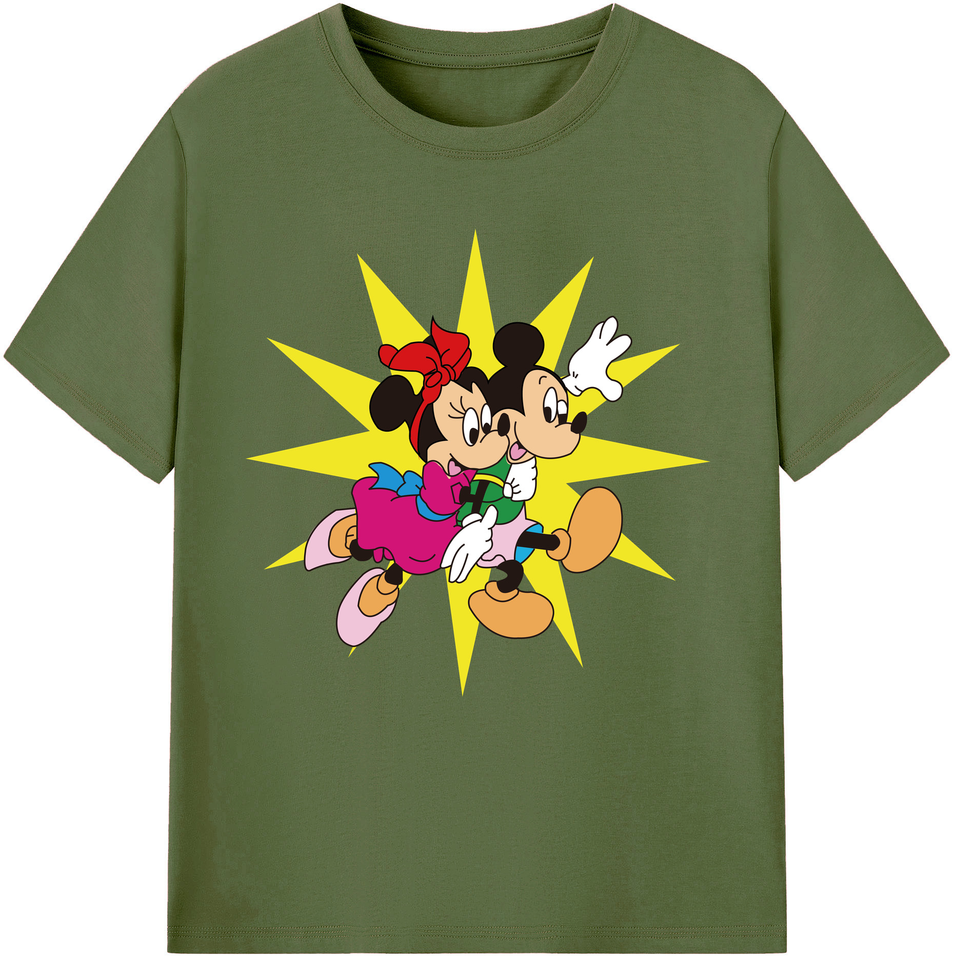 （画像用） ミッキーマウス Mickey Mouse 綿100％半袖Tシャツ（フロントプリント）